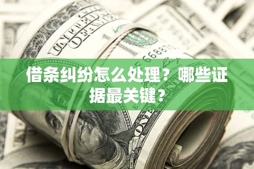 武汉借条纠纷怎么处理？哪些证据最关键？