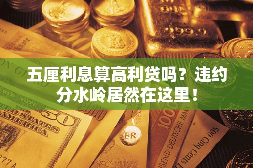 武汉五厘利息算高利贷吗？违约分水岭居然在这里！