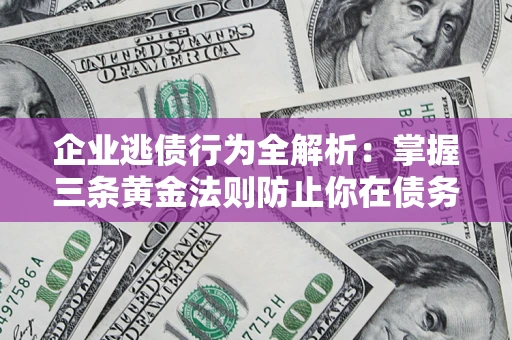 武汉企业逃债行为全解析：掌握三条黄金法则防止你在债务乱局中“踩雷”