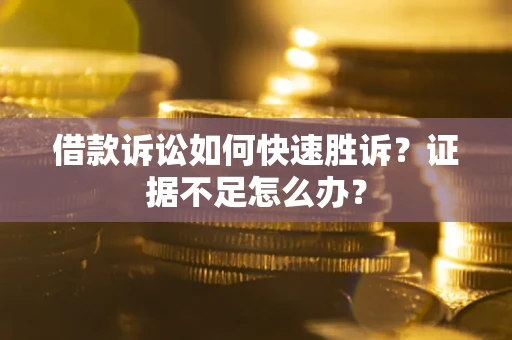 武汉借款诉讼如何快速胜诉？证据不足怎么办？